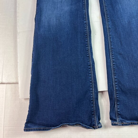 American Eagle Jeans Women 37x31* High Rise Artist Flare Dark Blue Denim Tag 18R - Picture 6 of 16